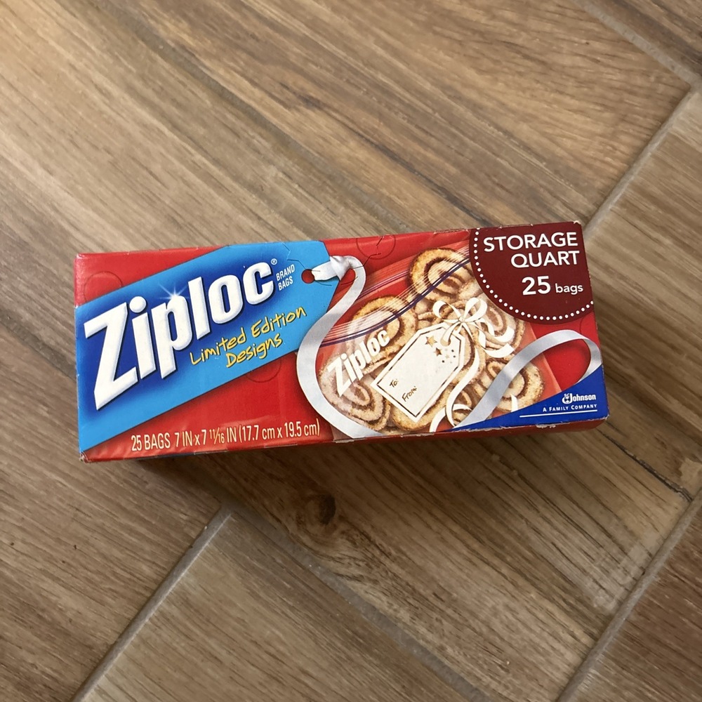 Ziploc Quart Seal Top Storage Bags Ltd Edition Gift Tag Holiday 24/Box 2010